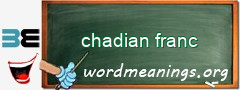 WordMeaning blackboard for chadian franc